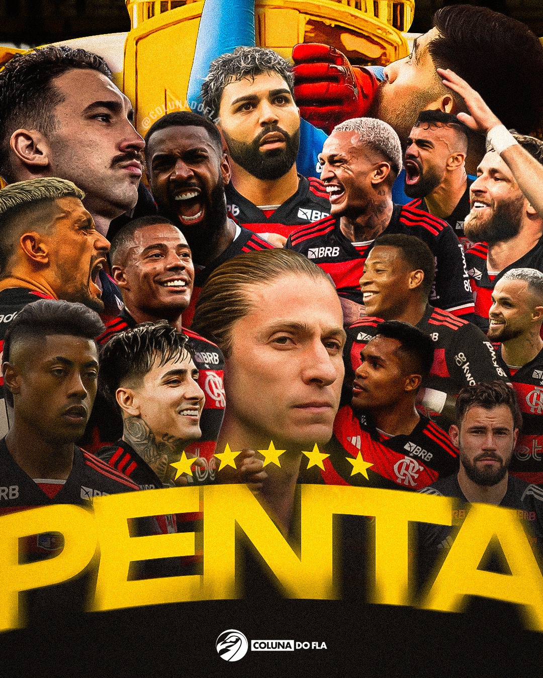 thumbnail image 2 of Flamengo Campeão Copa Libertadores Brazil – 4-Pack Vinyl Sticker Decal (Mengão) 2 of 5
