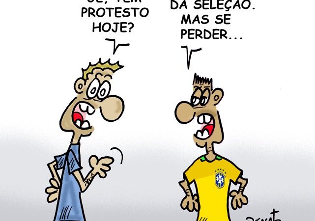 Charge: “Não é protesto, mas…”