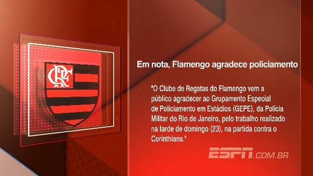 Em nota, Flamengo agradece policiamento do Maracanã