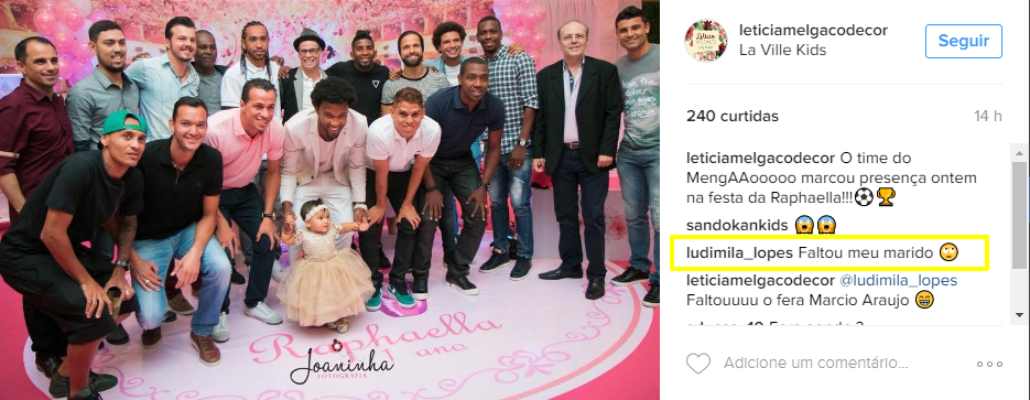 Márcio Araújo é esquecido em foto da festa e esposa reclama no Instagram