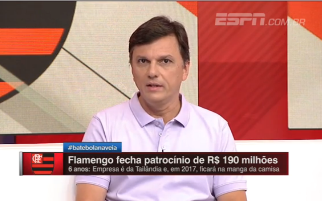 Para Mauro, novo patrocínio do Fla foi ‘grande sacada’ do clube e da empresa em momento difícil