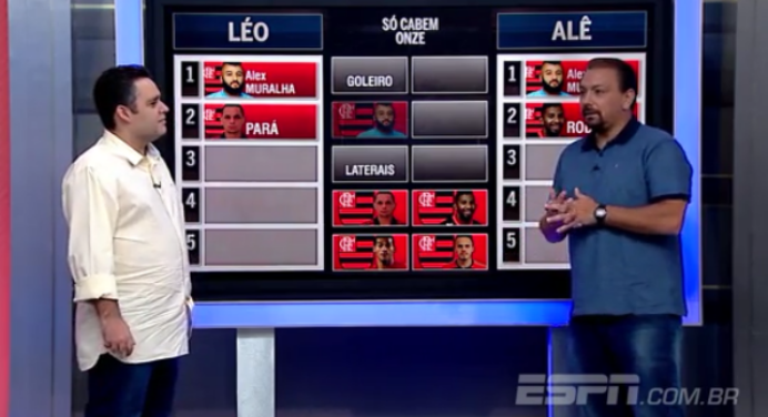 ESPN: “Dupla BB escala os 11 atletas ideais do Flamengo”
