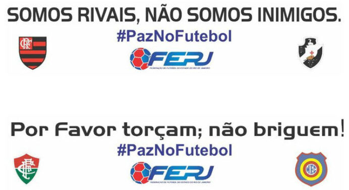 Clássico carioca terá ações pela paz: panfletos, faixa e troca de bandeiras