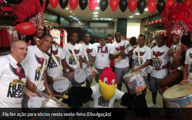 Ação para sócios-torcedores promove ‘carnaval’ no Centro do Rio