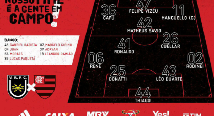 Pratas do Ninho: Flamengo confirma time titular com maioria de garotos da base