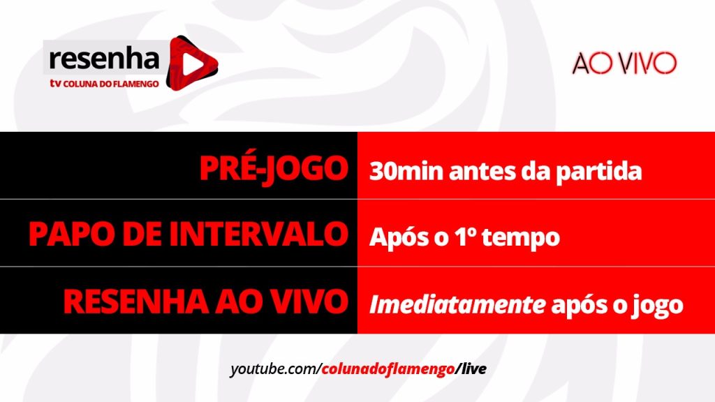 Rodada tripla na Tv Coluna do Flamengo; Veja os horários