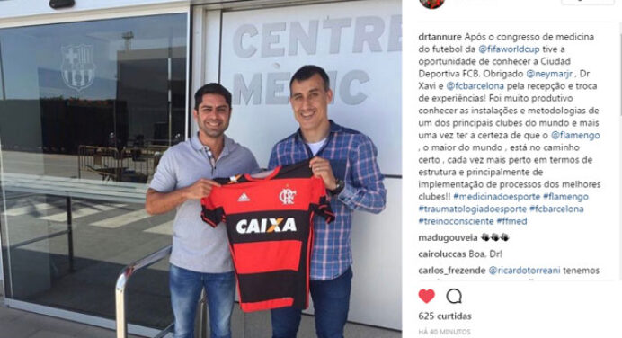 Médico do Flamengo visita o CT do Barcelona para ‘troca de experiências’
