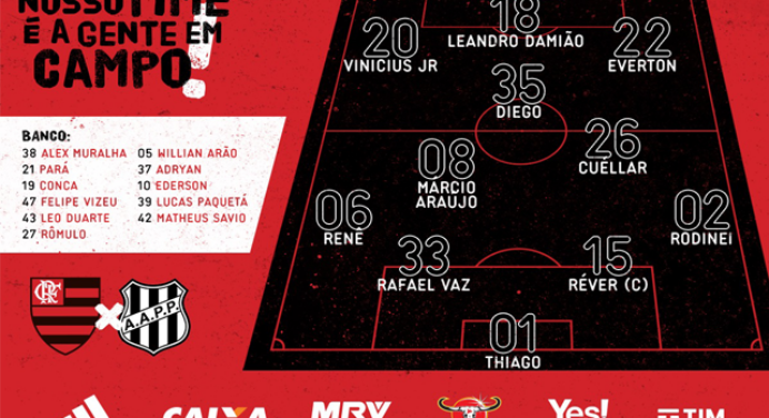Saiu! Confira a escalação do Flamengo