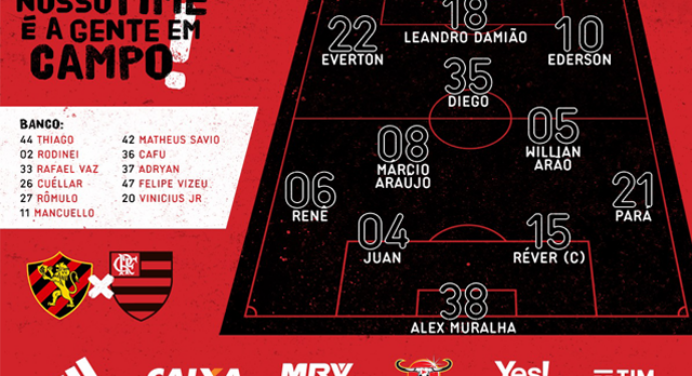 Saiu! Confira a escalação do Flamengo