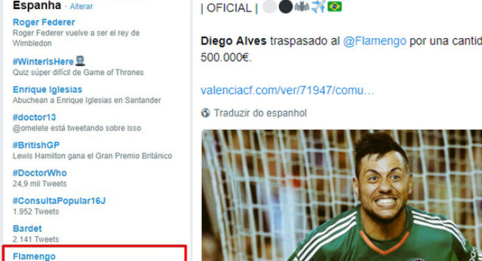 Diego Alves faz Flamengo virar destaque em redes sociais na Espanha e no mundo