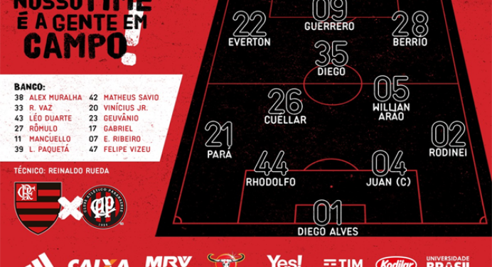 Saiu! Veja a escalação do Flamengo