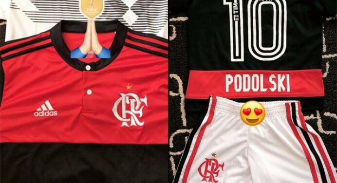 Podolski volta a balançar a torcida rubro-negra com foto no Instagram