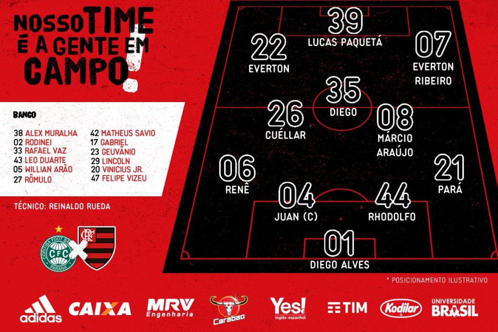 Saiu! Confira como o Flamengo está escalado