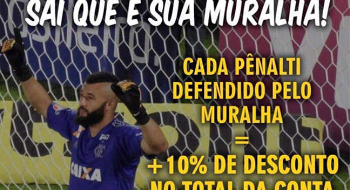 Bar oferece desconto para cada pênalti defendido por Muralha contra o J. Barranquilla
