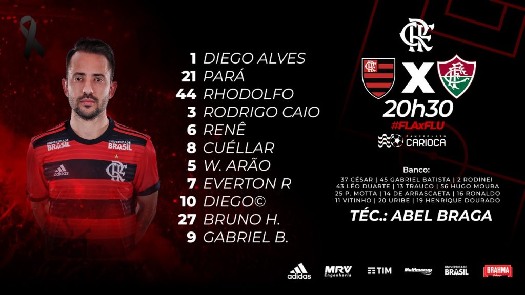 SAIU! Confira a escalação do Flamengo para o clássico contra o Fluminense, pela semi da Taça Guanabara