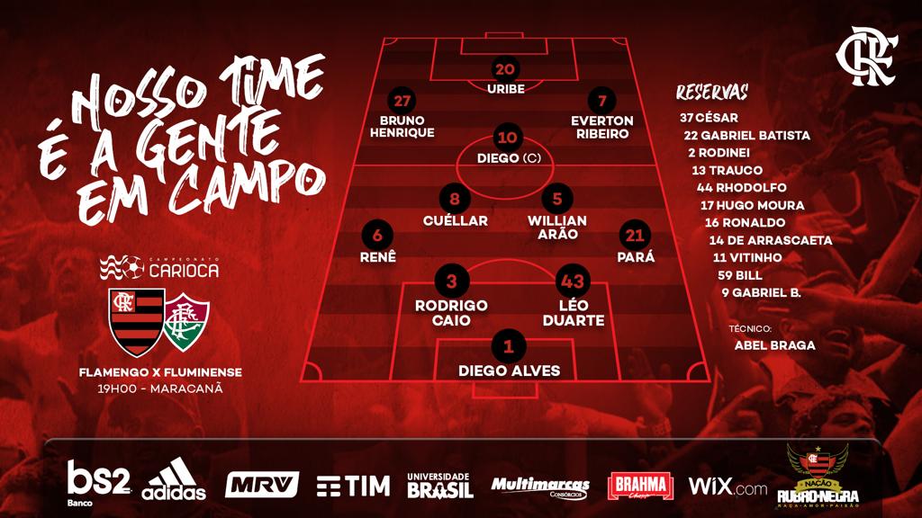 SAIU! Confira a escalação do Flamengo para a semifinal do Campeonato Carioca