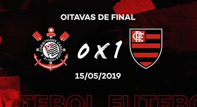 Flamengo divulga bastidores da vitória sobre o Corinthians com erro no escudo do time paulista