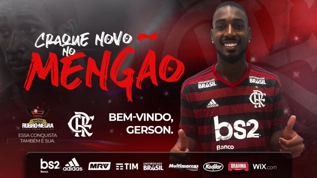 É oficial! Flamengo anuncia contratação de Gerson, sétimo reforço da temporada