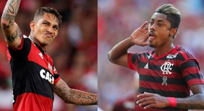 Com dois anos e meio a menos, Bruno Henrique iguala quantidade de gols de Guerrero em clássicos pelo Fla