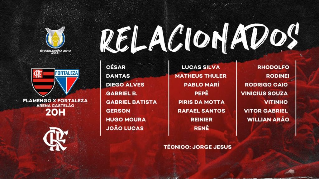 Com retornos de Rodrigo Caio e Gabigol, Flamengo divulga relacionados para encarar o Fortaleza