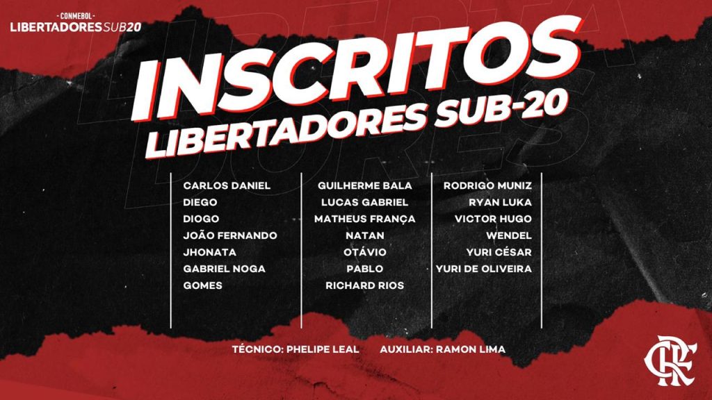 Flamengo divulga lista inscritos para disputa da Libertadores sub-20