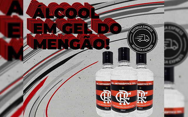 Em campanha contra o coronavírus, Flamengo abre vendas de linha de álcool em gel rubro-negro