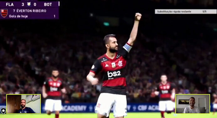 Everton Ribeiro amassa volante do Botafogo e se garante em semifinal de torneio de PES