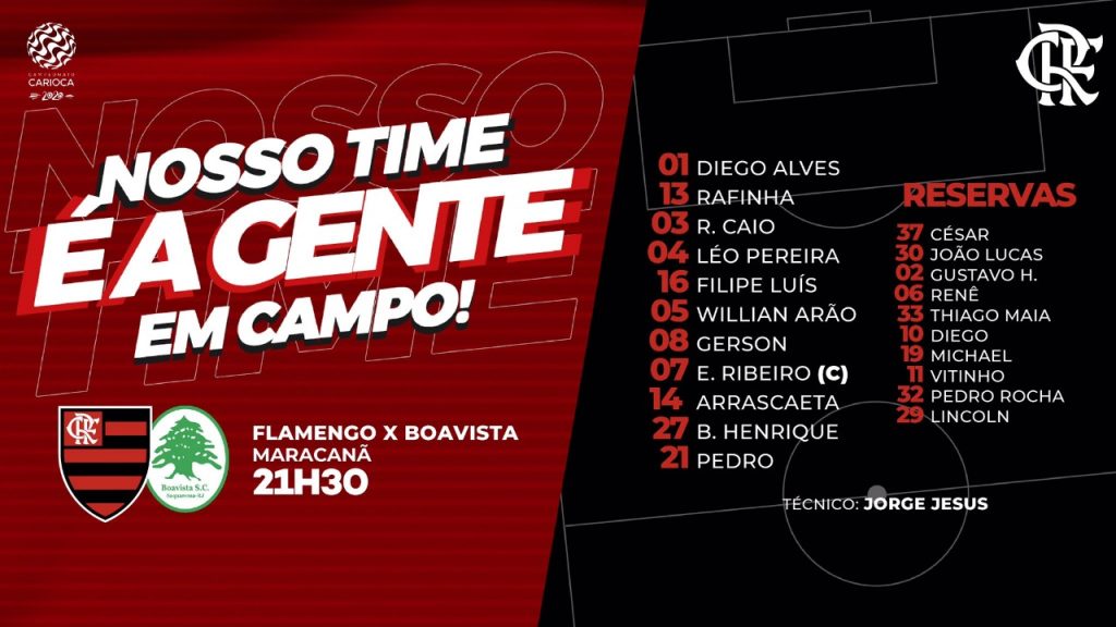 SAIU! Sem Gabigol, o Flamengo está escalado para enfrentar o Boavista