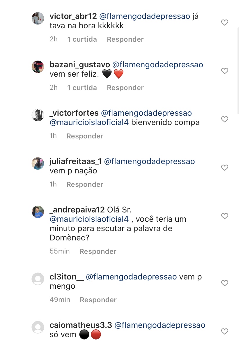 Isla apaga fotos relacionadas ao Flamengo no Instagram FlaResenha