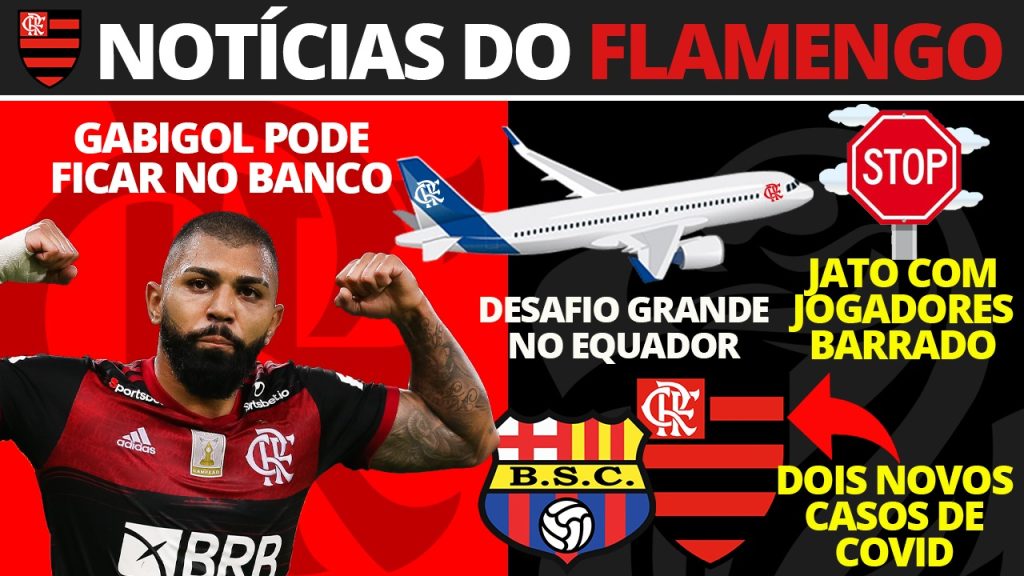 AO VIVO | Avião com jogadores do Flamengo é barrado, Gabigol pode jogar ‘no sacrifício’ e informações do Barcelona-EQU