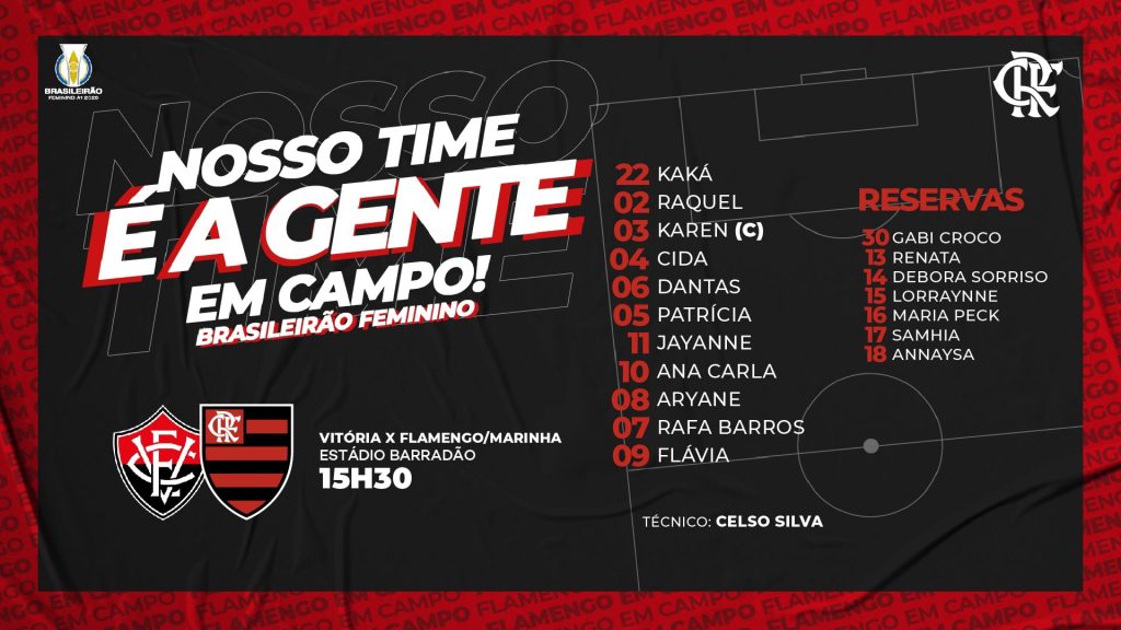 Flamengo/Marinha está escalado para o confronto contra o Vitória