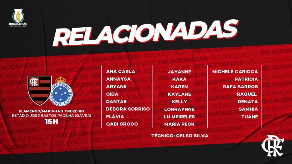 Flamengo/Marinha divulga lista de relacionadas para duelo contra o Cruzeiro