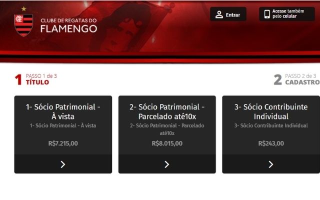 Opção de se associar na categoria Off-Rio é retirada do site oficial; Flamengo explica medida