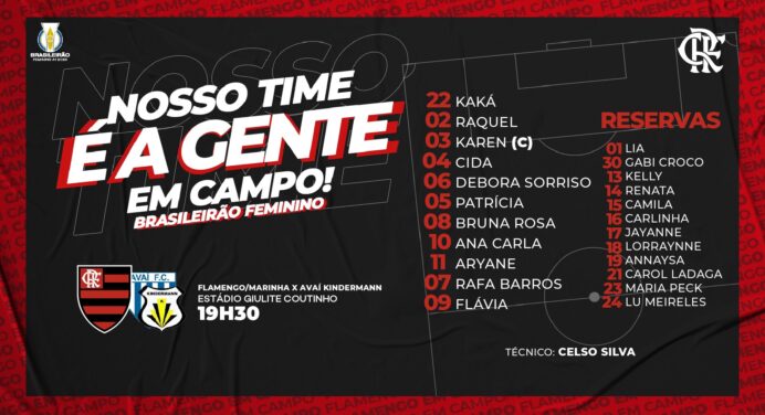 SAIU! Flamengo/Marinha está escalado para enfrentar o Avaí Kindermann