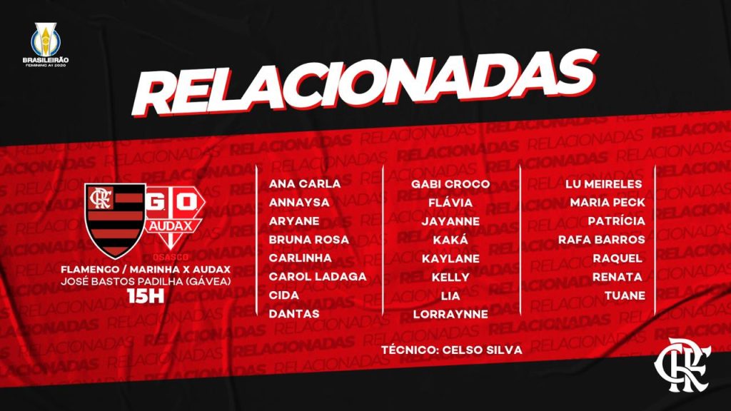 Flamengo/Marinha divulga lista de relacionadas para duelo contra o Audax