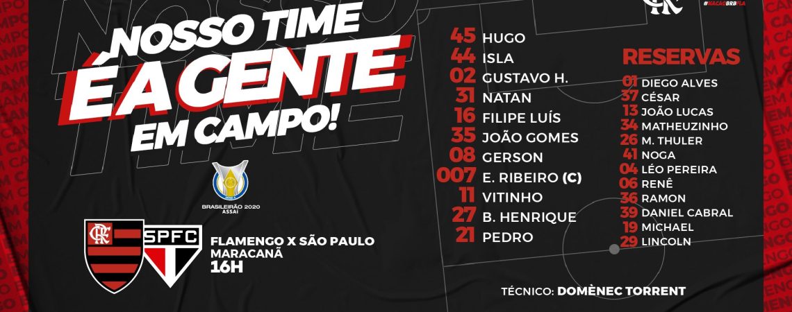 Saiu Flamengo Esta Escalado Para Enfrentar O Sao Paulo Flamengo Coluna Do Fla