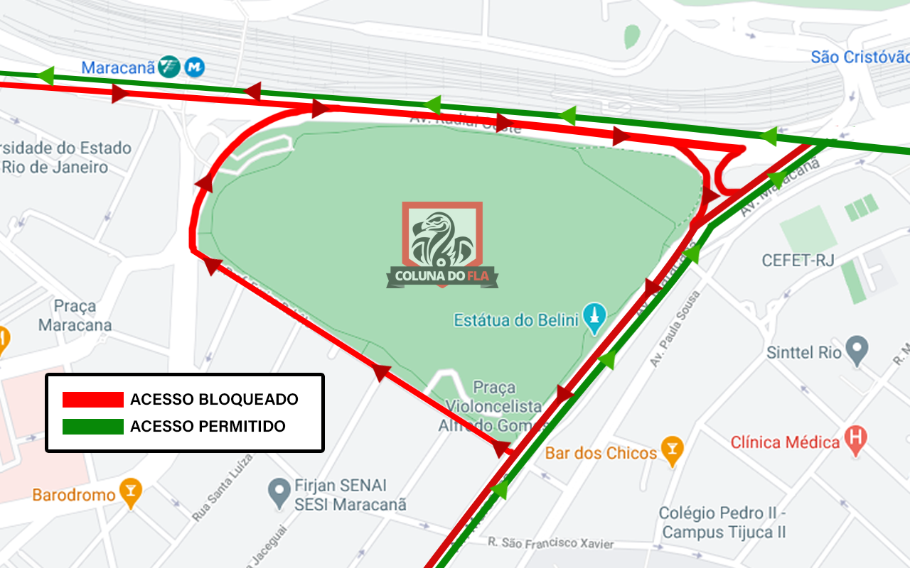Entorno do Maracanã terá interdições para jogo do Fluminense pela
