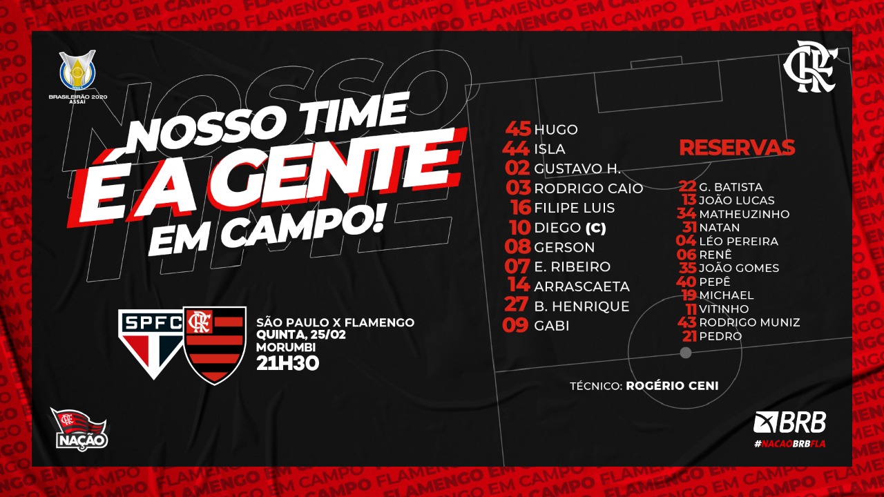 São Paulo x Flamengo: onde assistir, escalações e horários da