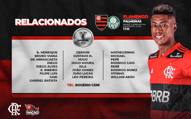 Bruno Henrique vai jogar a Supercopa do Brasil contra o Palmeiras?