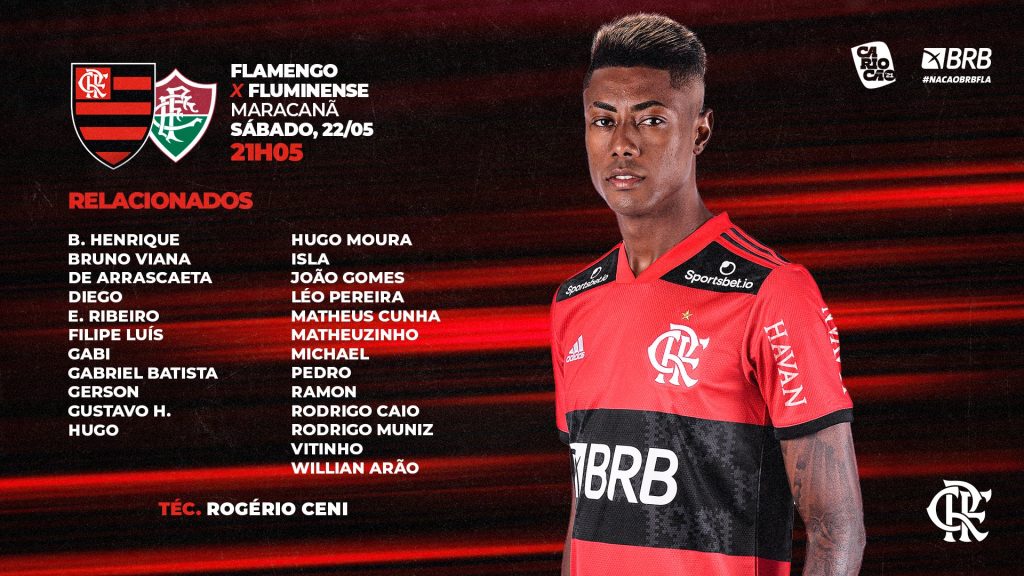 Sem Diego Alves, Flamengo divulga lista de relacionados para final contra o Fluminense