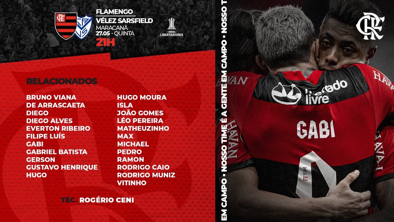 Com Diego Alves E Gerson Flamengo Divulga Relacionados Para Jogo Contra O Velez Flamengo Coluna Do Fla