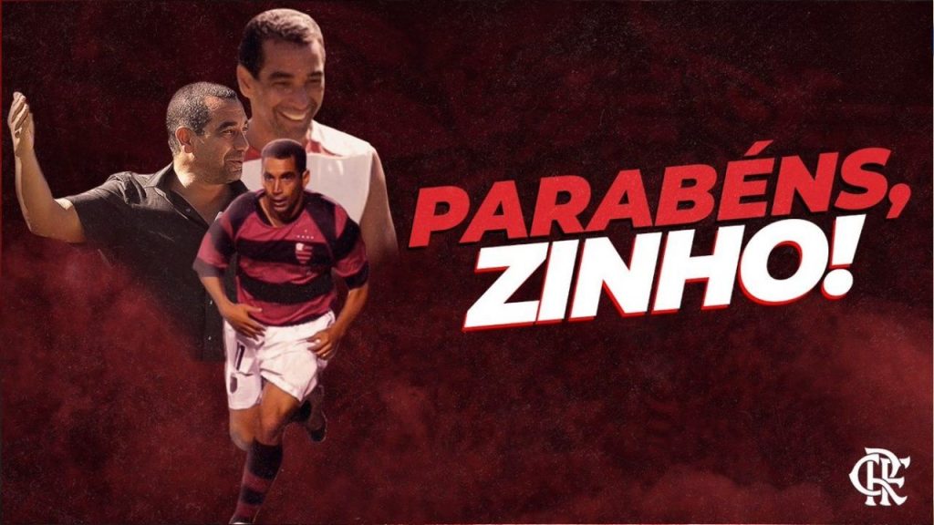 Flamengo parabeniza Zinho nas redes; ex-jogador foi bicampeão brasileiro pelo Rubro-Negro