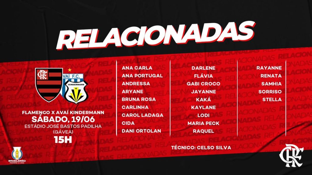 Flamengo divulga lista de relacionadas para jogo contra o Avaí Kindermann, pelo Brasileirão Feminino