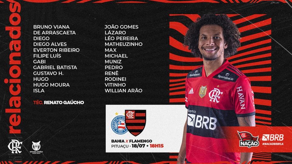 Sem Thiago Maia, mas com retorno de Diego, Flamengo divulga lista de relacionados