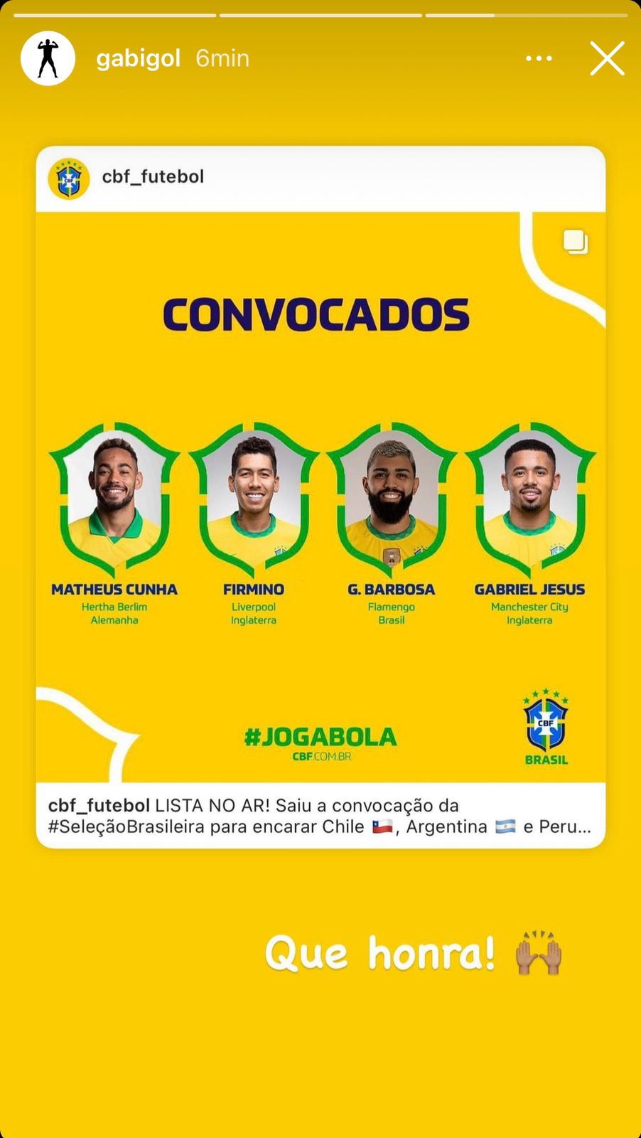 "Que honra": Gabigol comemora convocação para Seleção ...