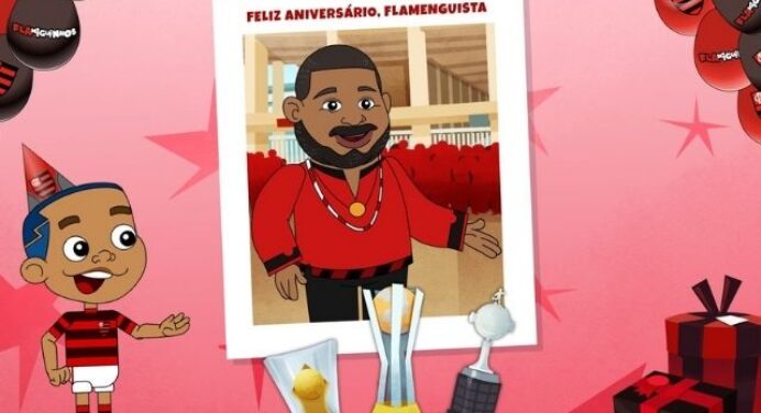 Rubro-Negro fanático e aniversariante do dia, Arlindo Cruz ganha homenagem do Flamiguinhos