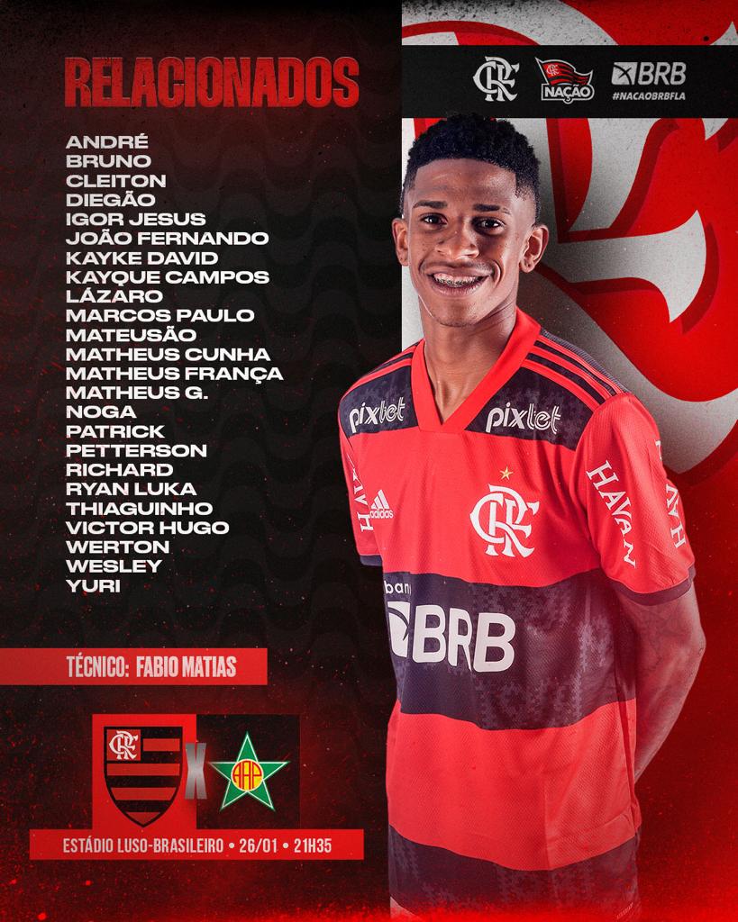 ense está entre os titulares do Flamengo na estreia do Cariocão