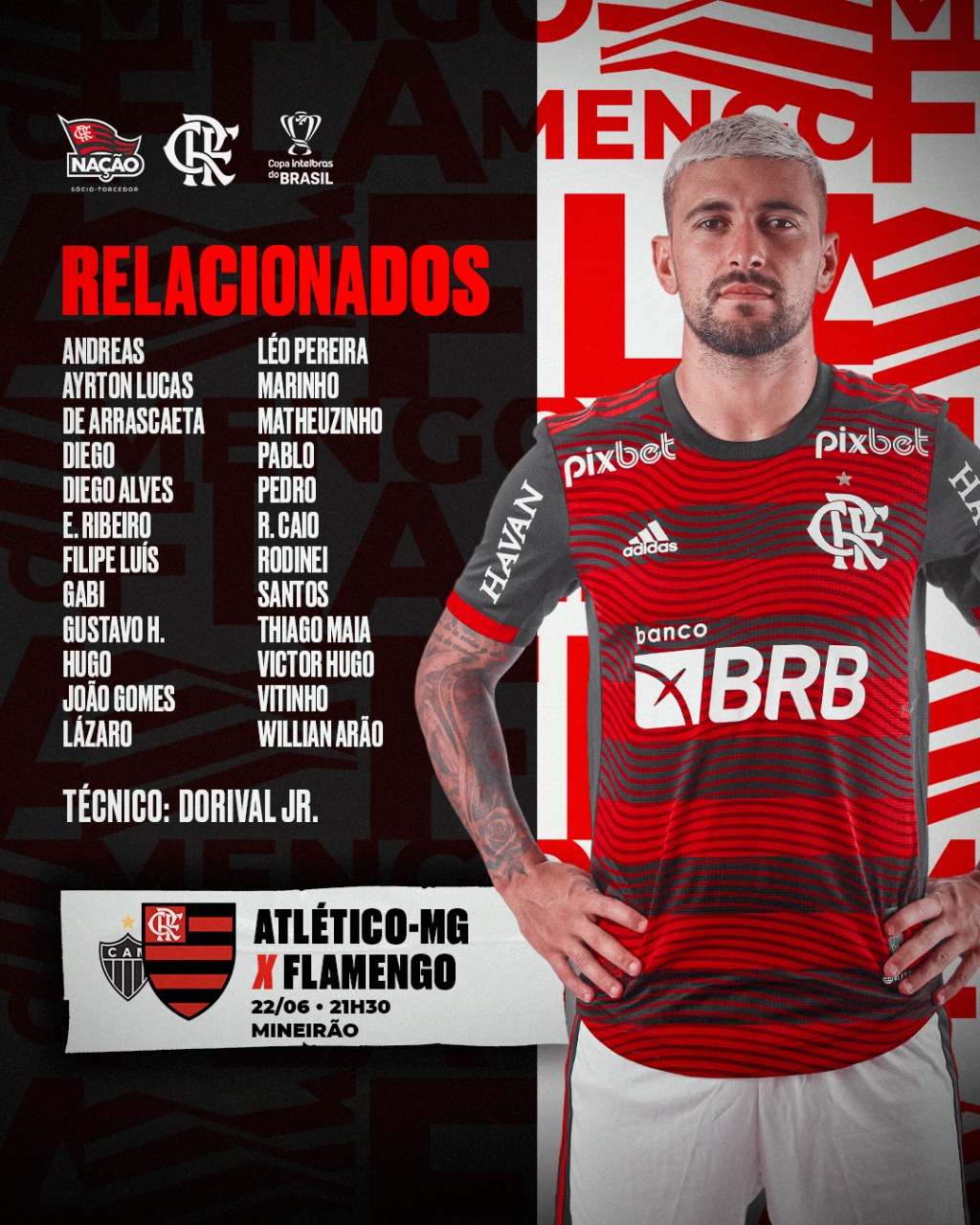 Atlético iguala marca do Flamengo com invencibilidade na