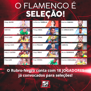 Flamengo acumula 18 jogadores já convocados por seleções nacionais
