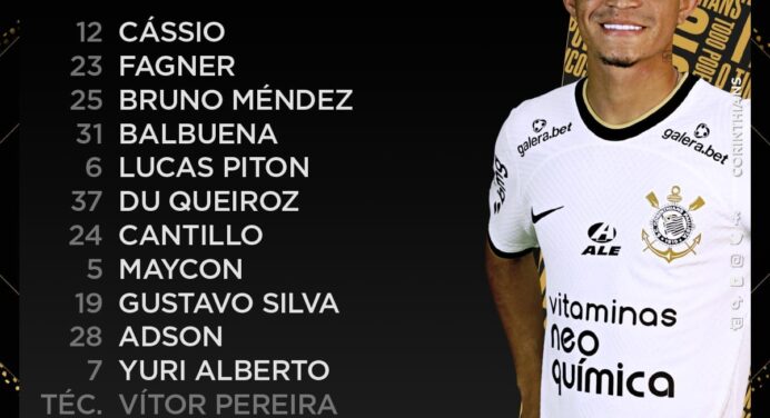 Veja a escalação do Corinthians para jogo contra o Flamengo